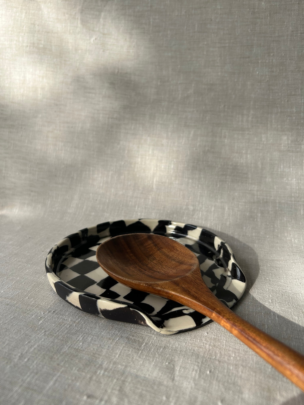 Checkered Nerikomi Spoon Rest - Lrg
