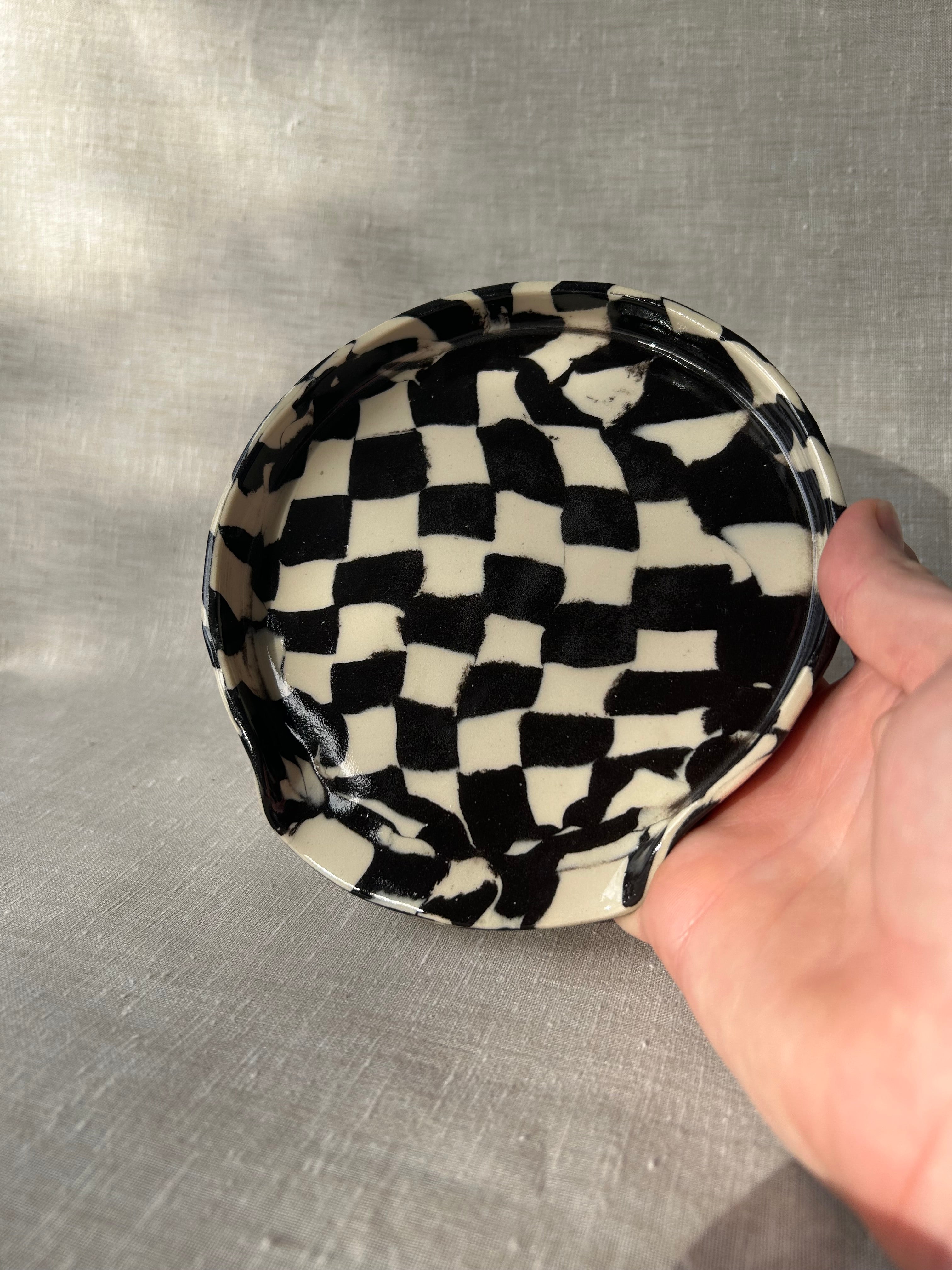 Checkered Nerikomi Spoon Rest - Lrg