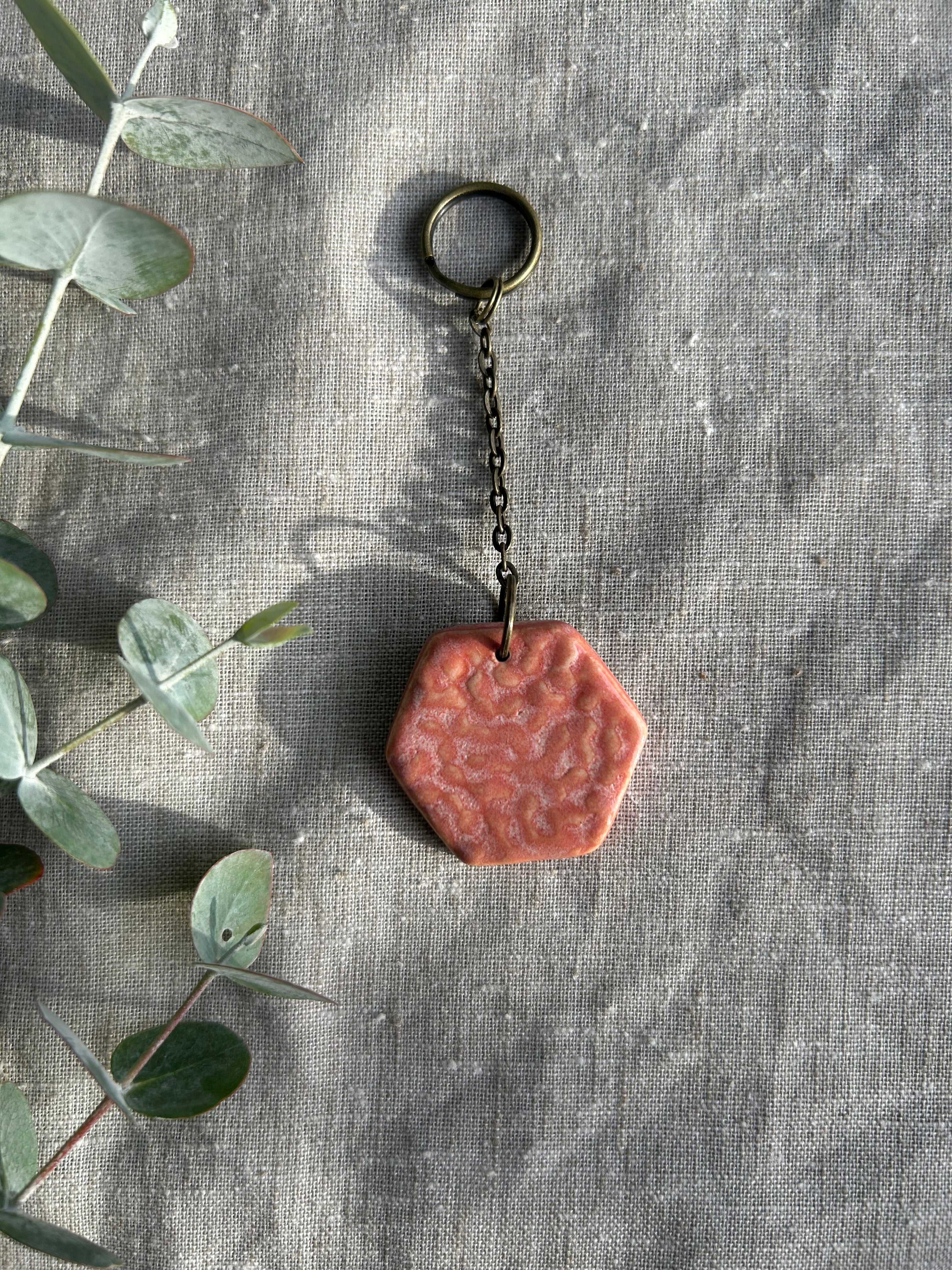 Handmade Key Ring - Honeycomb