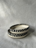 Checkered Round Deep Plate Set - Snack