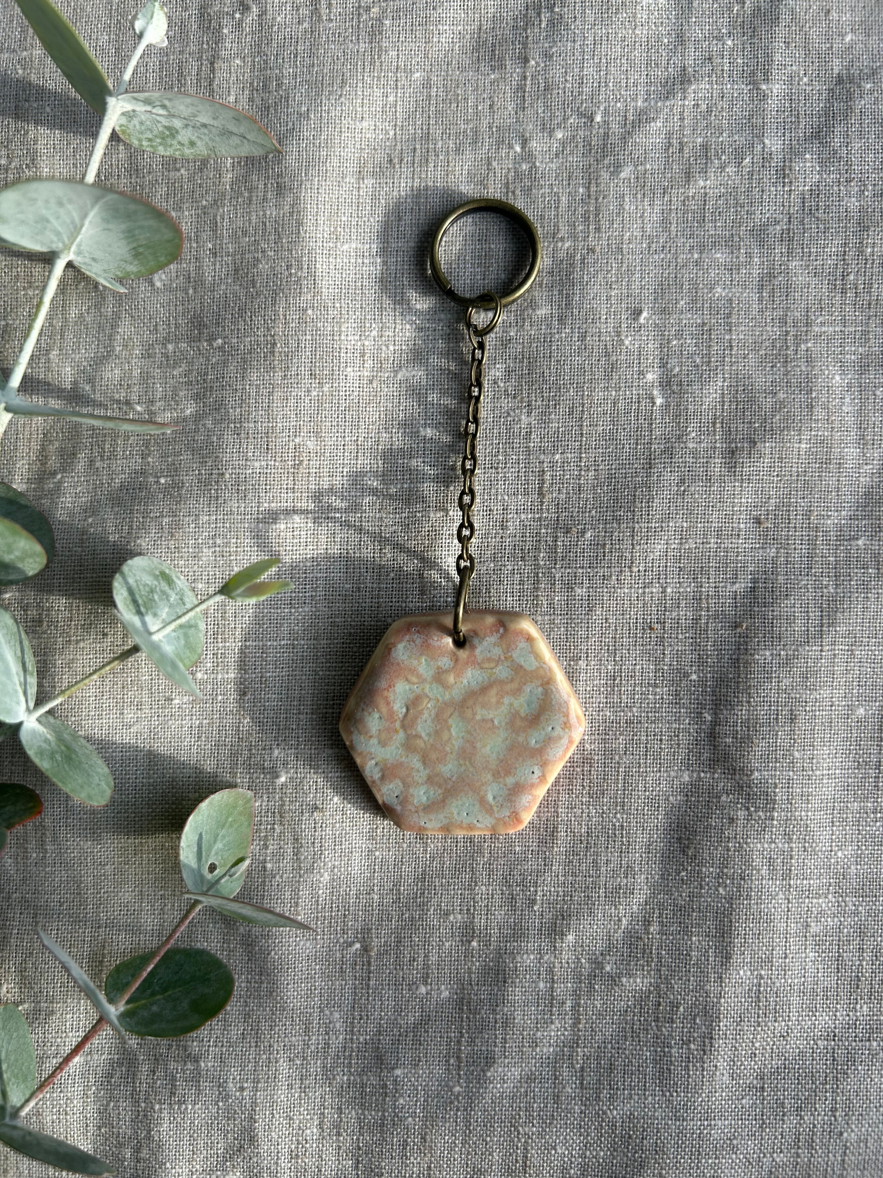 Handmade Key Ring - Honeycomb