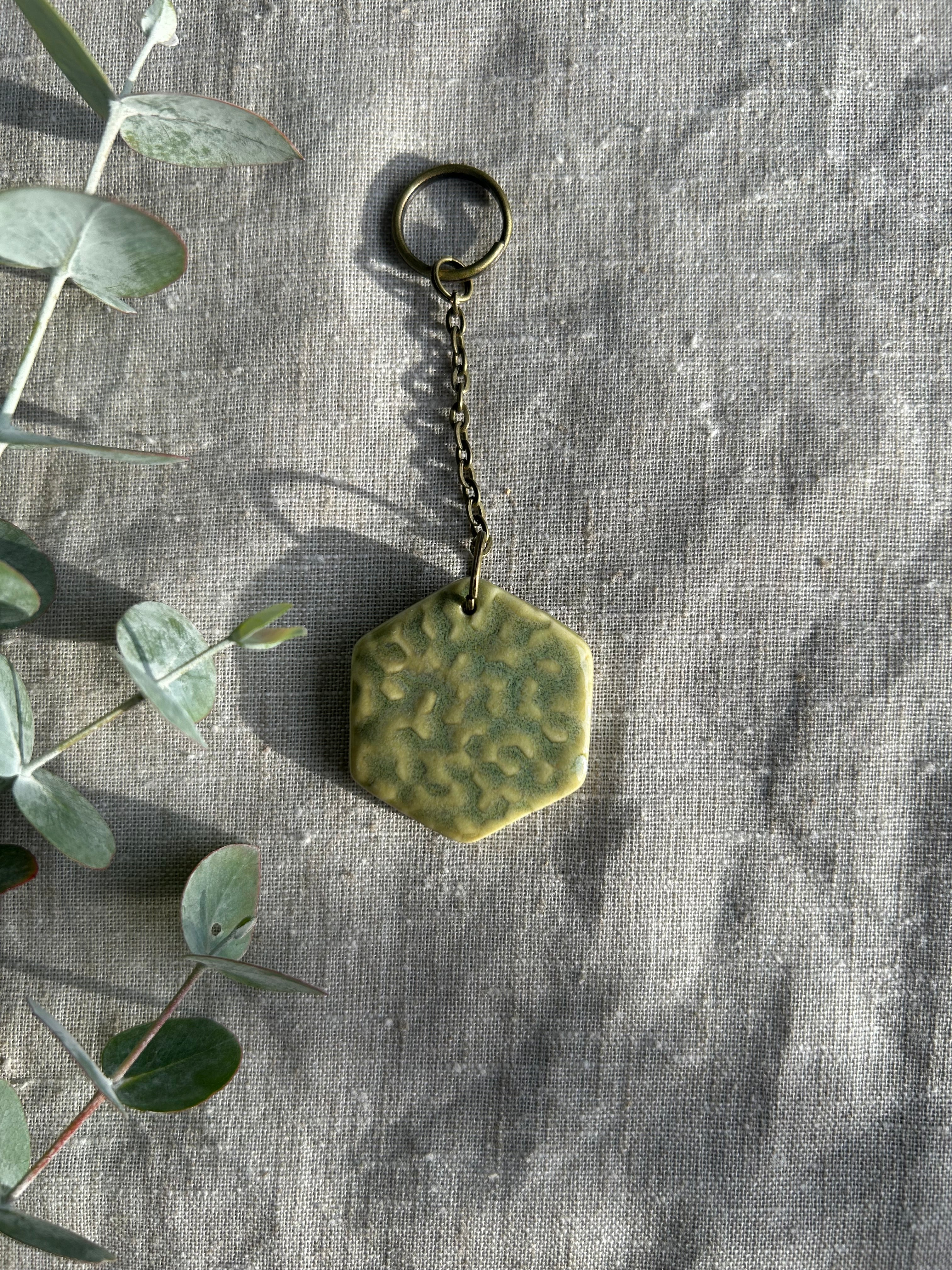 Handmade Key Ring - Honeycomb