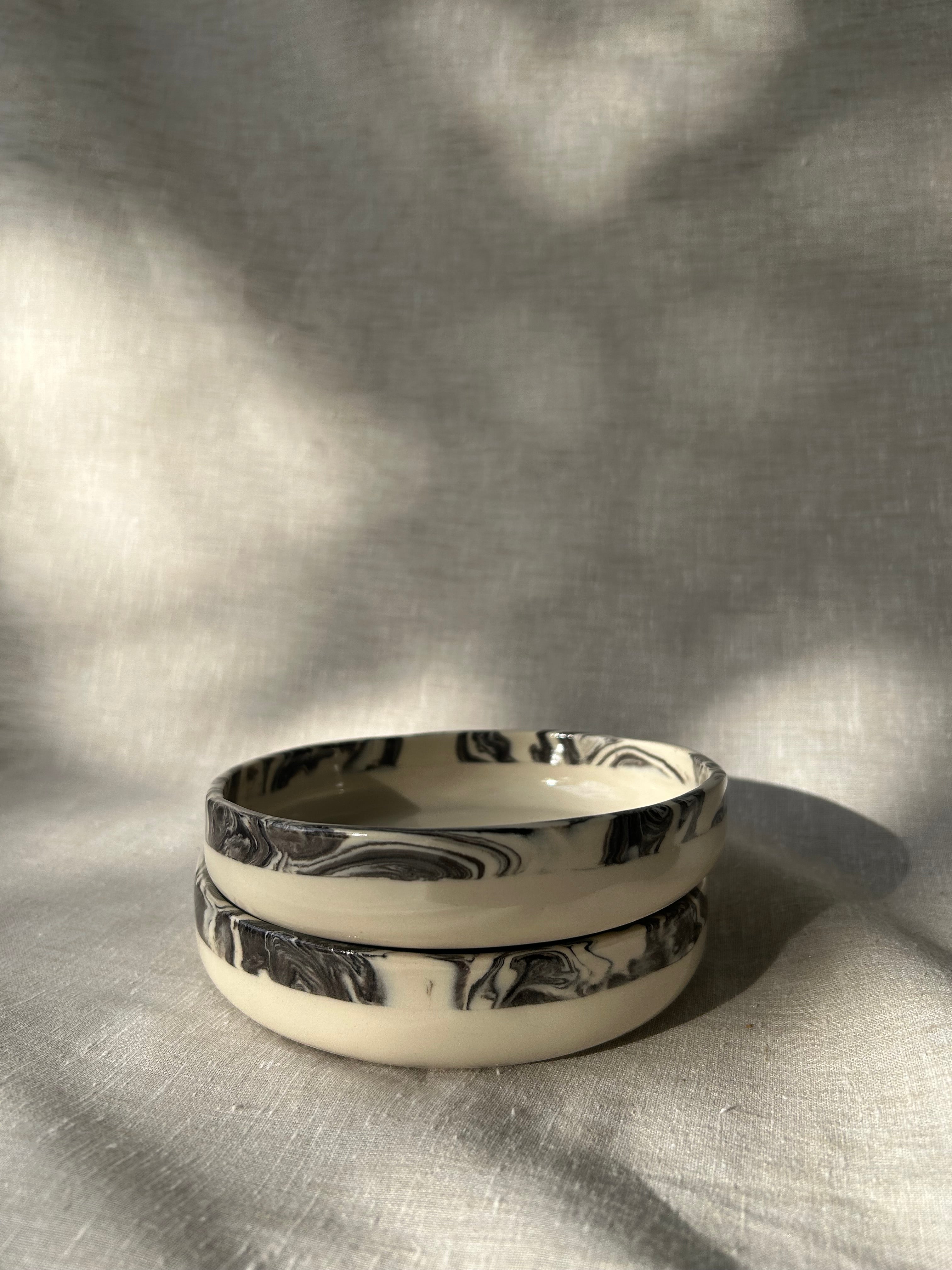 Marbled Round Deep Plate Set - Snack