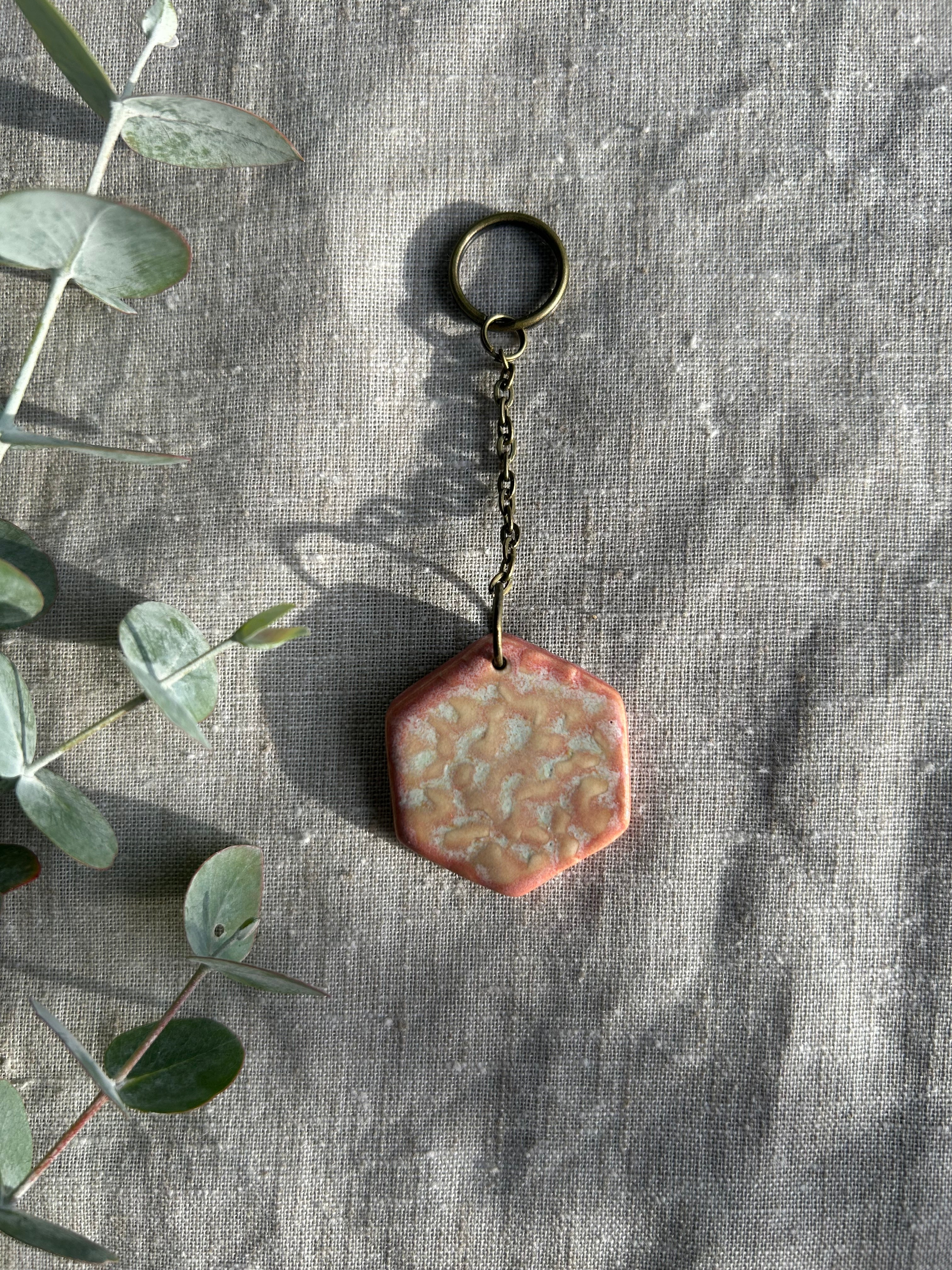 Handmade Key Ring - Honeycomb