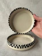 Checkered Round Deep Plate Set - Snack