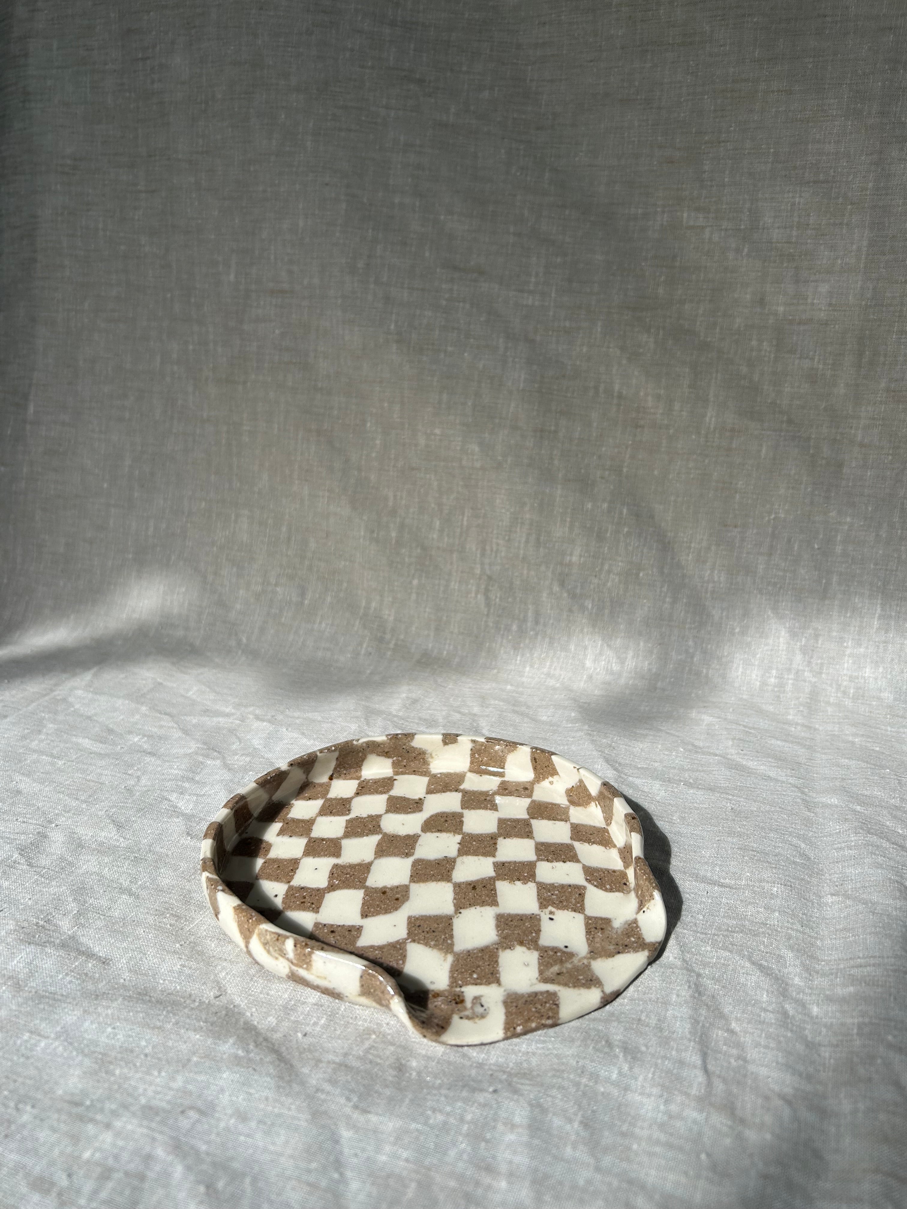 Checkered Nerikomi Spoon Rest - Lrg