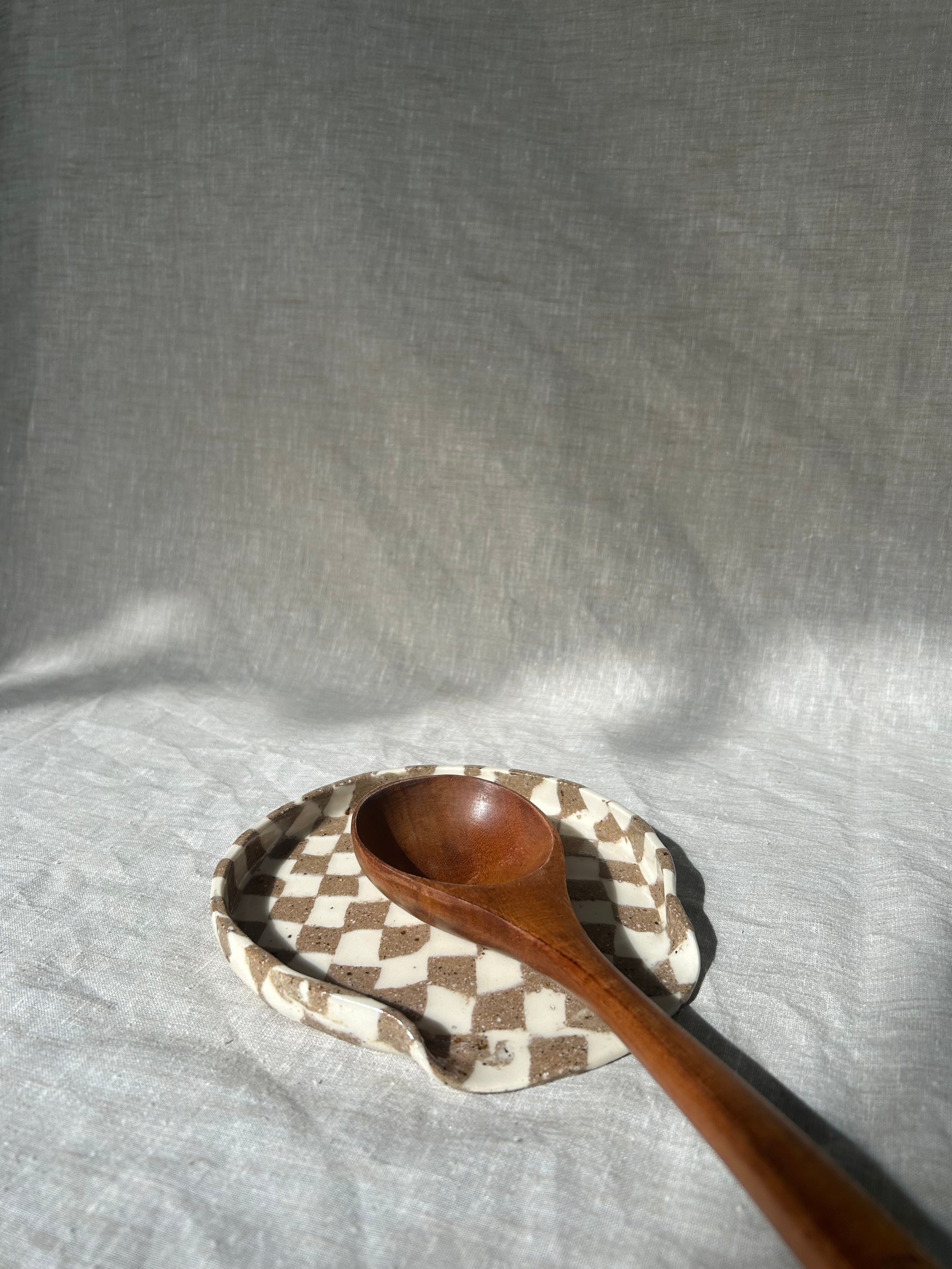 Checkered Nerikomi Spoon Rest - Lrg