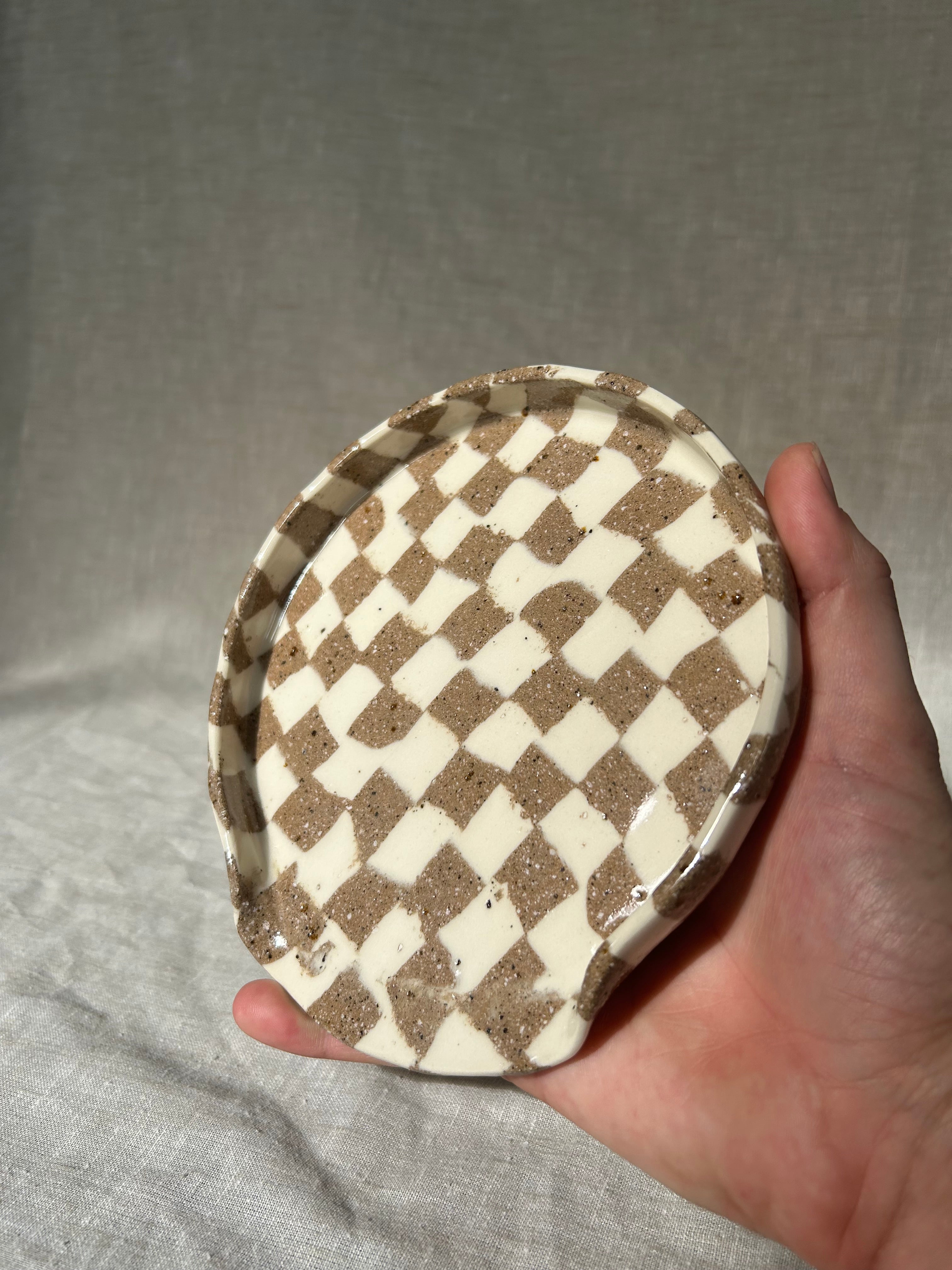 Checkered Nerikomi Spoon Rest - Lrg