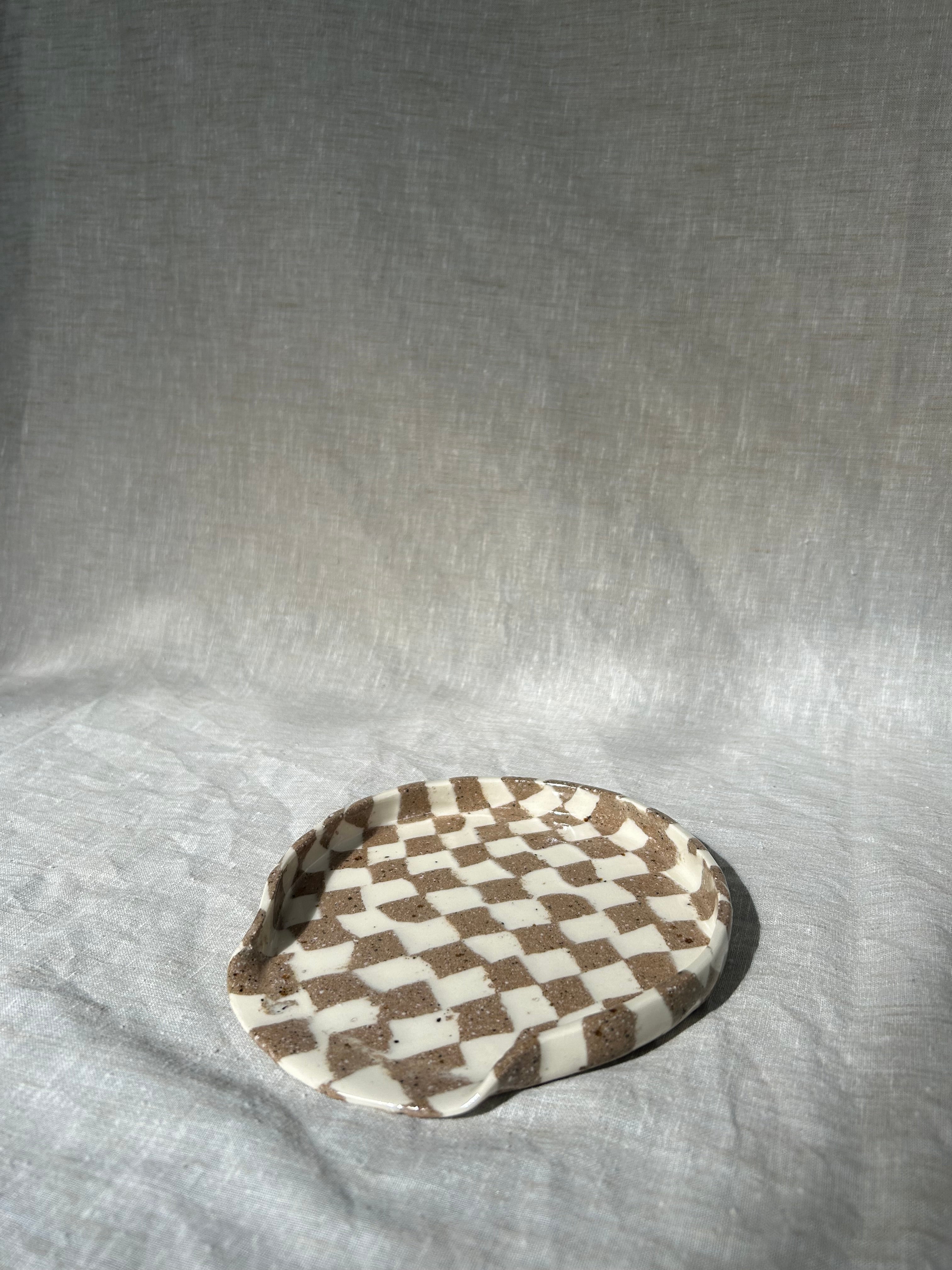 Checkered Nerikomi Spoon Rest - Lrg