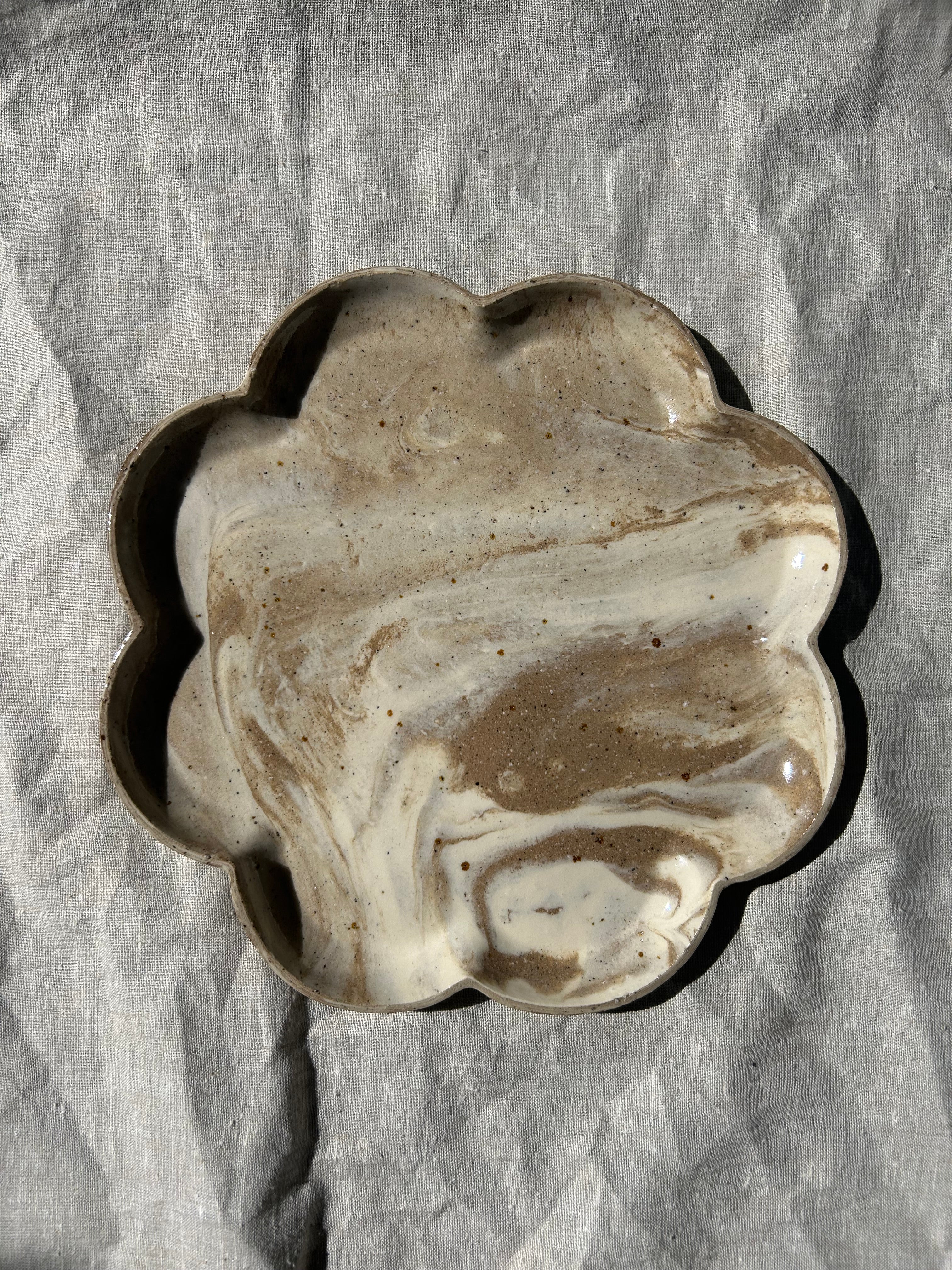 Marbled Flower Serving Platter